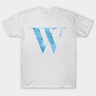 Clouds Blue Sky Initial Letter W T-Shirt